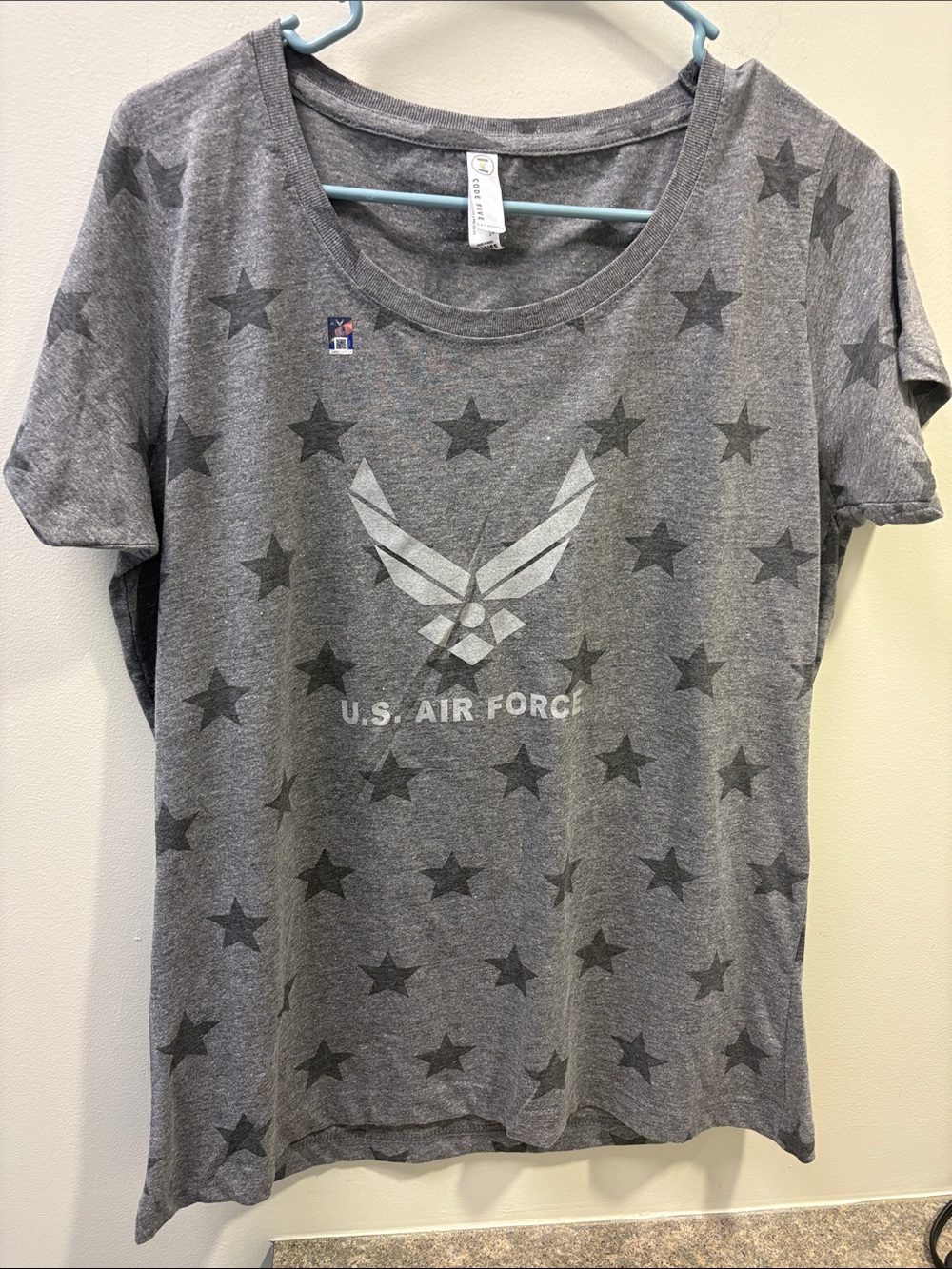 U.S. Air Force Gray Star Print Short Sleeve Tee